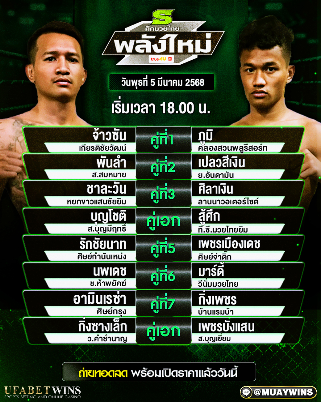 ศึกมวยมันส์สนั่นเมือง มวยวันนี้ 05/03/68
