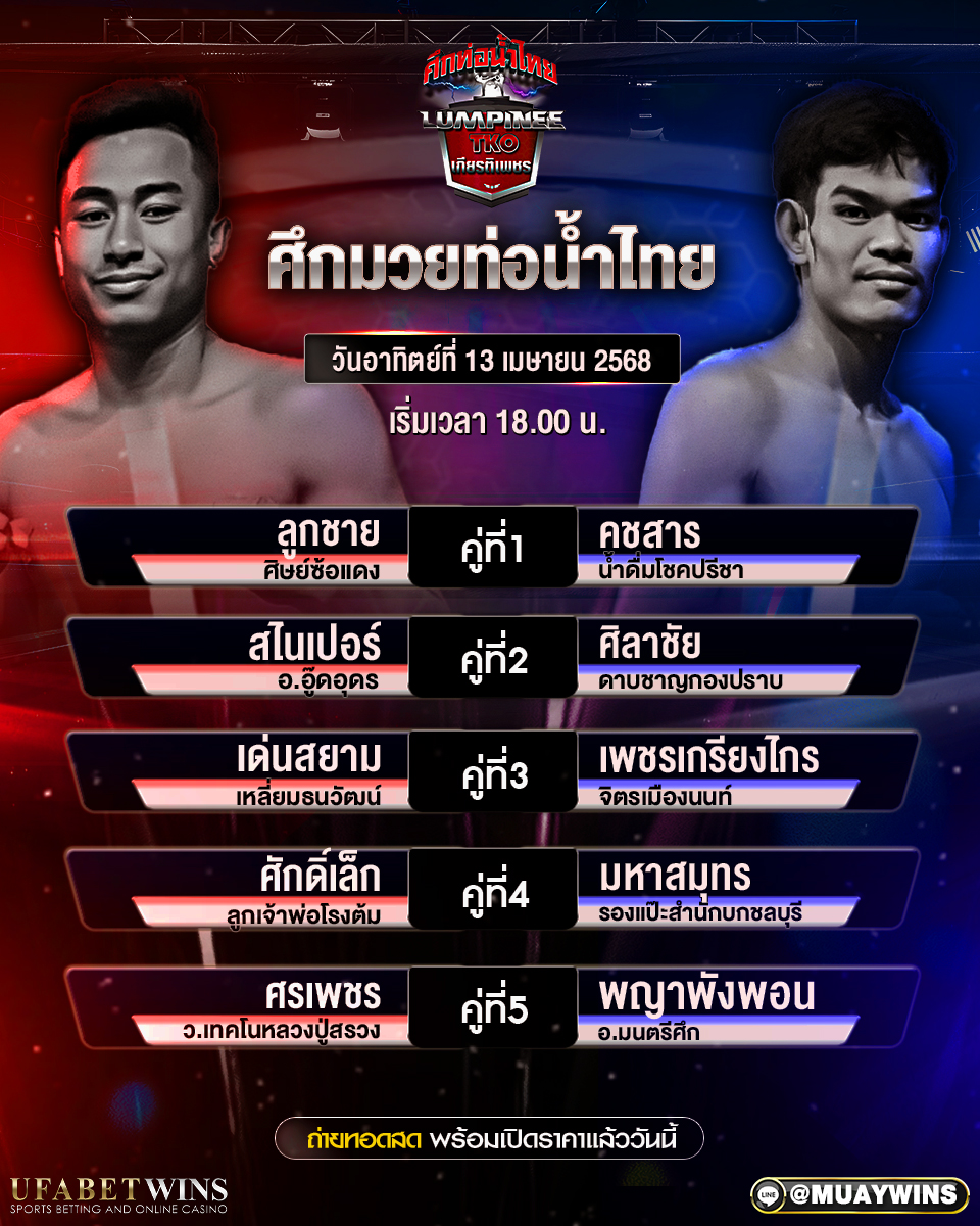 ศึกท่อน้ำไทยเกียรติเพชร TKO มวยวันนี้ 13/04/68